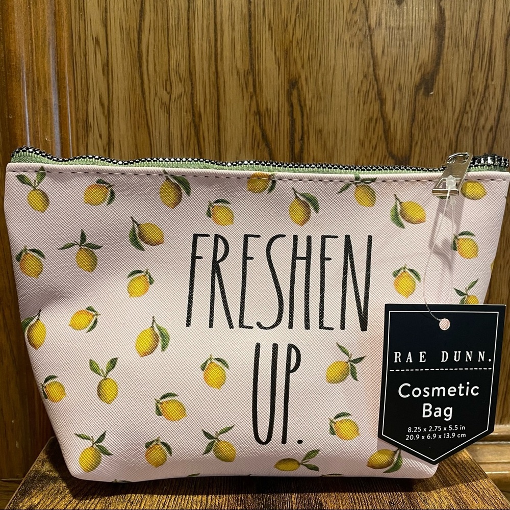 Rae Dunn FRESHEN UP Lemon Design Cosmetic or Makeup Bag BRAND NEW!! - Picture 2 of 3